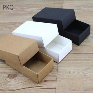 10pcs white kraft paper gift Cardboard Box craft Packaging box black P_1